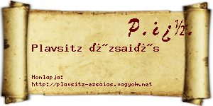 Plavsitz Ézsaiás névjegykártya
